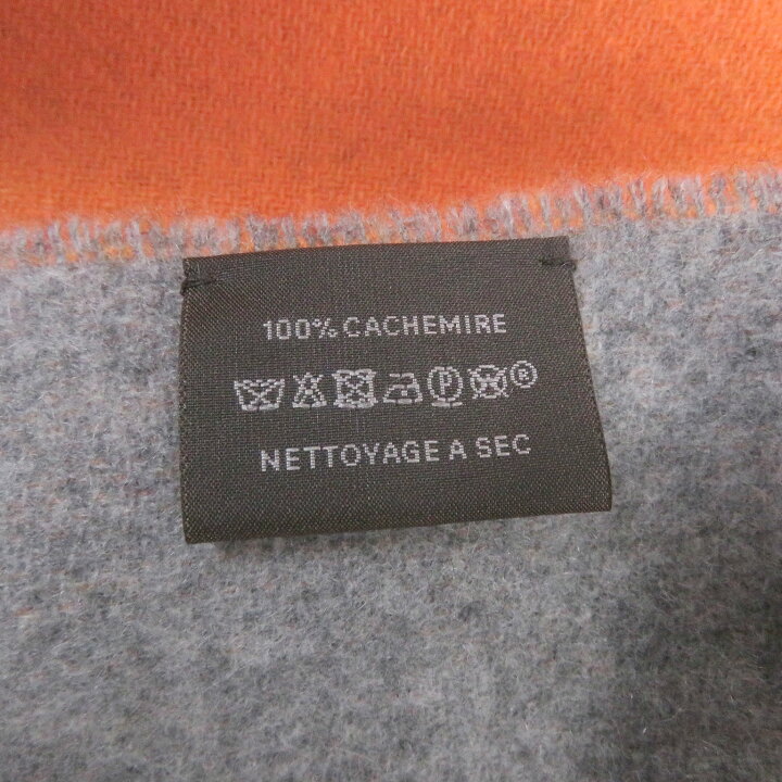 楽天市場】極美品□HERMES エルメス カシミヤ100％ 無地 バイカラー  