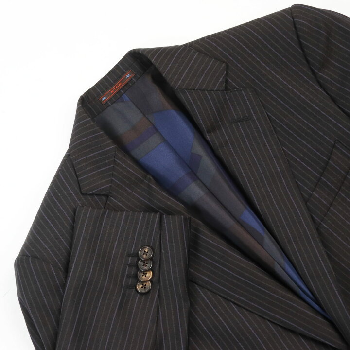 楽天市場】美品○ETRO エトロ 裏地シルク100％・総柄 ストライプ柄 
