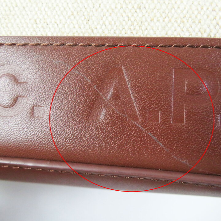 楽天市場】美品◎A.P.C. アーペーセー レザー キャンバス ロゴ型押し 