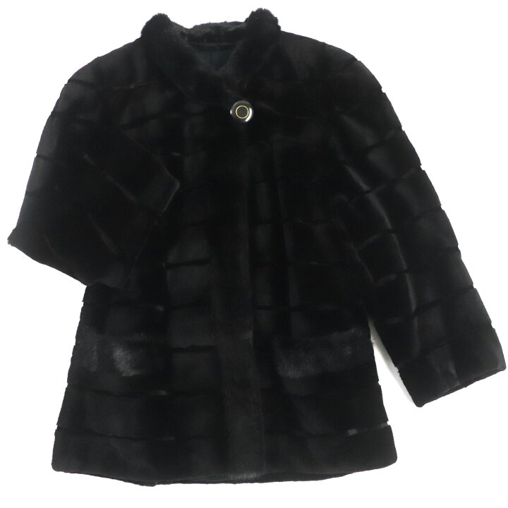 SAGA MINK サガミンク シェアードミンク ロングコート 毛皮 セミロング  