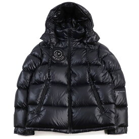 極美品○MONCLER GENIUS 7 モンクレール ジーニアス 7 FRAGMENT フラグメント 21AW G209U1A00017 53A0E HANTIUM GIUBBOTTO ダブルネームワッペン付き バックプリント フーデッド ダウンジャケット ダークネイビー 2 正規品 メンズ【中古】