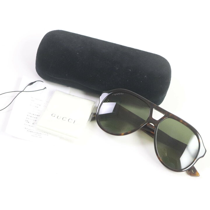 楽天市場】未使用品□GUCCI グッチ GG0159S べっ甲柄 アビエーター  