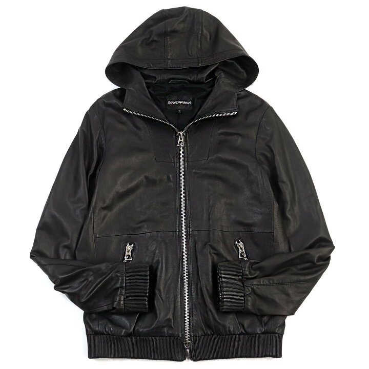 EMPORIO 立ち返っ ARMANI パファージャケット ブラック メンズ M