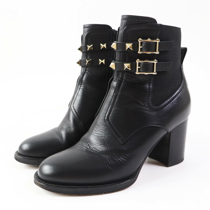 ヴァレンティノ VALENTINO ショートブーツ ロックスタッズ 35.5 - ブーティ