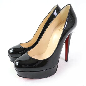 極美品☆Christian Louboutin クリスチャンルブタン 1100024 BIANCA140 パテント アーモンドトゥ パンプス ブラック 35 箱・保存袋付き イタリア製 レディース【中古】