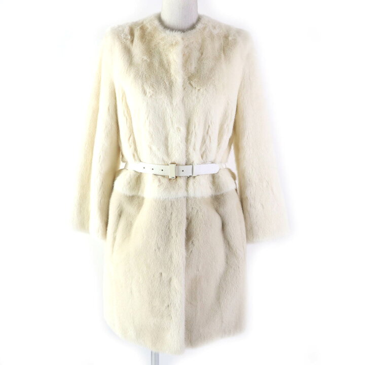 楽天市場】美品△FENDI フェンディ FNF713 ミンク MINK ロゴベルト付き  