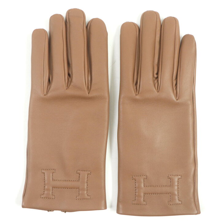 楽天市場】極美品□HERMES エルメス ラムスキン 裏シルク100％ Hロゴ 