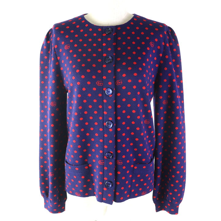 楽天市場】極美品△GUCCI グッチ 623609 ウール100％ ドット柄 GG柄  