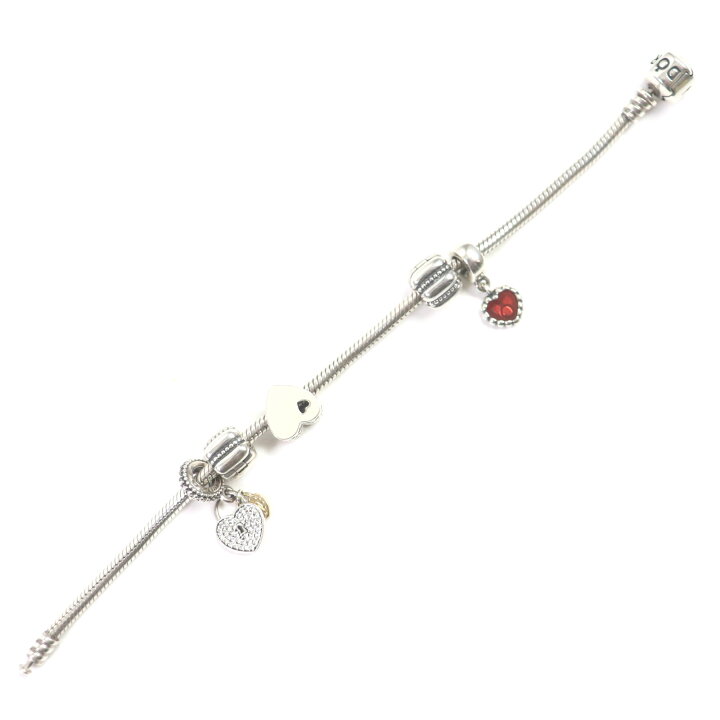楽天市場】極美品▽PANDORA パンドラ SV925 ハートチャーム3個付き 