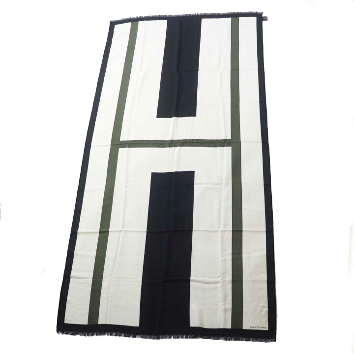 楽天市場】極美品◎HERMES エルメス カシミヤ シルク ビックHロゴ H  