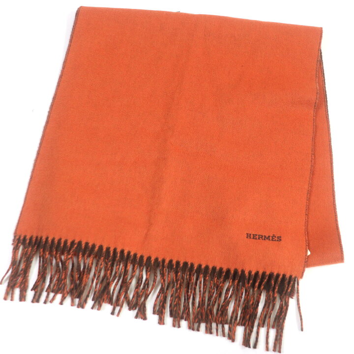 楽天市場】未使用品□HERMES エルメス カシミヤ100％ ロゴ刺繍 エン  