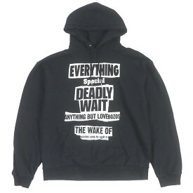 良品□CELINE セリーヌ 23AW 2Y99D670Q コットン100％ メッセージプリント プルオーバー フーディー パーカー ブラック L 正規品 メンズ【中古】