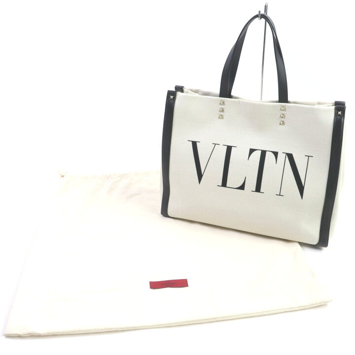 楽天市場】極美品▽VALENTINO ヴァレンティノ VLTN キャンバス レザー 