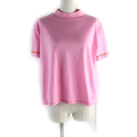 未使用品★HERMES エルメス 23SS 3E4621DL Canoe カノエ シェーヌダンクル プリント ハイネック 半袖Tシャツ ピンク 36 フランス製 正規品 レディース【中古】