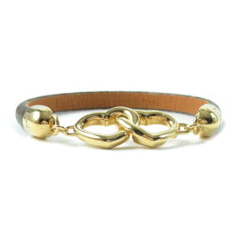 美品★LOUIS VUITTON ルイヴィトン M6758 ブレスレット・セイ イエス レザー モノグラム ブレスレット ブラウン 19 保存袋付き スペイン製 レディース【中古】