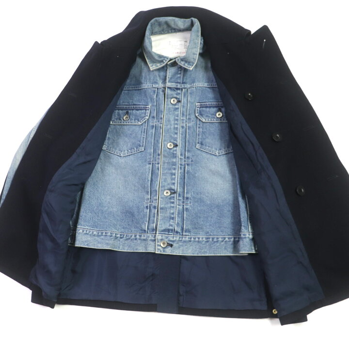 楽天市場】美品▽Sacai サカイ 20-02378M Wool Melton Denim Coat  