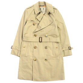 極美品▼BURBERRY バーバリー チェルシー 裏地ノバチェック柄 トレンチコート ベージュ 44 ガーメント付き イングランド製 正規品 メンズ【中古】