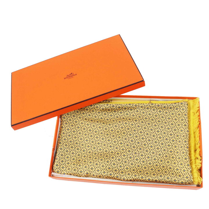 楽天市場】未使用品◎HERMES エルメス シルク アンゴラ 総柄 フリンジ  