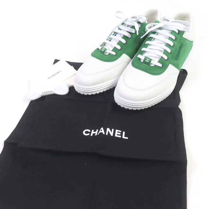 極美品 CHANEL シャネル 24SS ココマーク ロゴ入り スニーカー