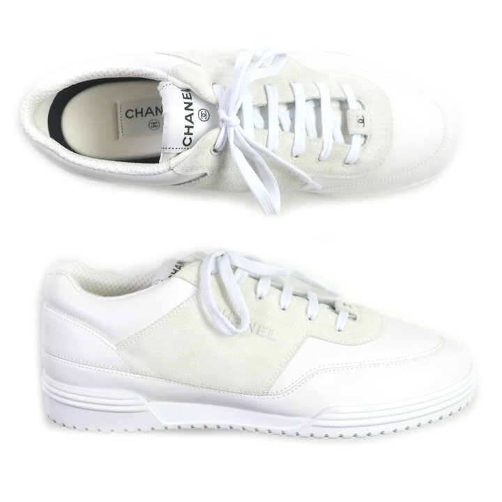 極美品 CHANEL シャネル 24SS ココマーク ロゴ入り スニーカー