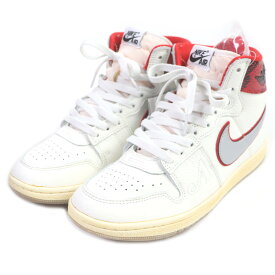 未使用品□NIKE ナイキ エアジョーダン FN8675-100 AWAKE NY JORDAN AIR SHIP PE SP 一部パイソン レザー ハイカットスニーカー ホワイト ユニバーシティレッド 26.5cm メンズ【中古】