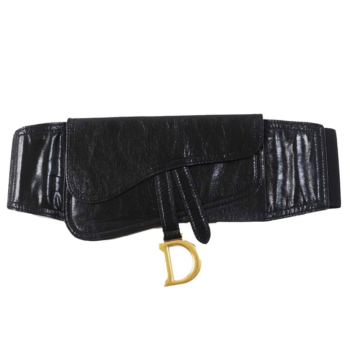 極美品】Christian Dior ディオール Saddleベルト ブラック