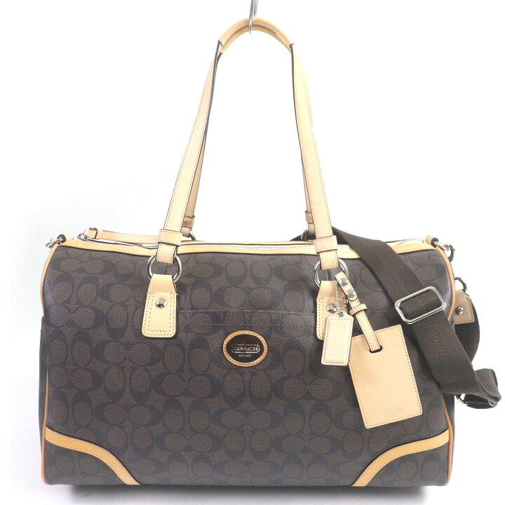 楽天市場】美品□COACH コーチ F77320 シグネチャー ロゴ総柄 2WAY 