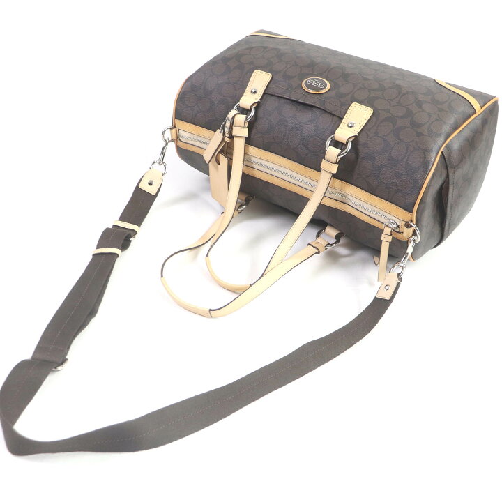 楽天市場】美品□COACH コーチ F77320 シグネチャー ロゴ総柄 2WAY 