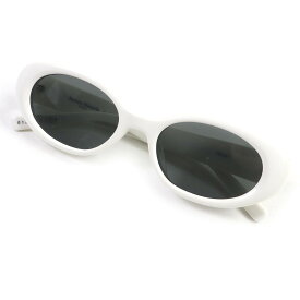 良品□GENTLE MONSTER ジェントルモンスター Maison Margiela 8 メゾンマルジェラ コラボ MM107 W2 4ステッチ オーバル サングラス アイウェア ホワイト 54□20-145 箱・保存袋・ケース付き メンズ【中古】