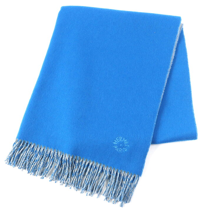 楽天市場】極美品△HERMES エルメス H259084S カシミヤ100％ Bleu Vif  