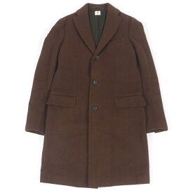 極美品□LUIGIBORRELLI ルイジボレッリ ウール アルパカ Capo Destrutturato ロング丈 チェスターコート ブラウン 46 イタリア製 正規品 メンズ【中古】