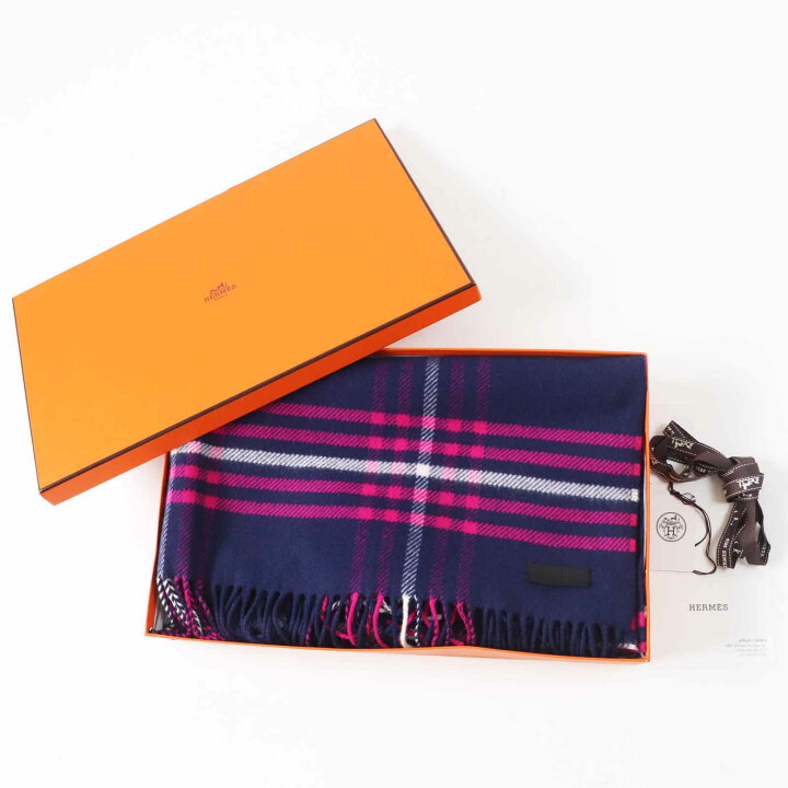 楽天市場】未使用品◎HERMES エルメス カシミヤ100％ レザーラベル付き  