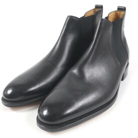 極美品□John Lobb ジョンロブ TUDOR チューダー サイドゴア レザー チェルシーブーツ アンクルブーツ ブラック 6.5 イングランド製 メンズ【中古】