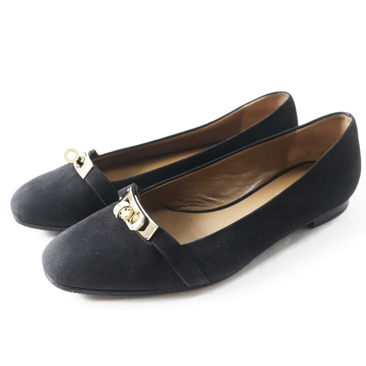 □美品□HERMES エルメス パンプス サイズ37 1/2 バレエシューズ  