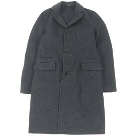 未使用品□HERMES エルメス 20AW MANTEAU LIVERPOOL DOUBLE カシミヤ100% ラムレザー使い シャルボン チェスターコート 48 イタリア製 メンズ【中古】