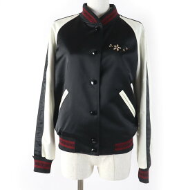 未使用品☆COACH コーチ F67460 フラワープリント ビジュー・ロゴ刺繍 リバーシブル スカジャン ブラック S 正規品 レディース【中古】