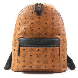 未使用品▼MCM エム・シー・エム MMKCSVE01CO001 Stark Backpack in Visetos スターク バックパック ヴィセトス ミディアム COGNAC コニャック キャンバス レザー リュック・デイパック 保存袋付き メンズ【中古】