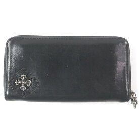 良品□CHROME HEARTS クロムハーツ REC F ZIP 2 フィリグリープラス ダガーZIP ラウンドファスナー レザー 長財布 ロングウォレット ブラック メンズ【中古】