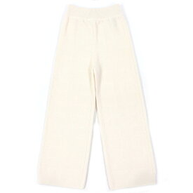 極美品△HERMES エルメス 2022年製 2H2407DA ウール100％ H柄編み ロング ニットパンツ ボトムス 34 アイボリー イタリア製 レディース【中古】