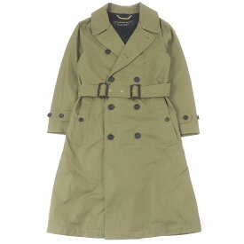 極美品□BURBERRY バーバリー 4551350 コットン100% ロゴボタン トレンチコート スプリングコート カーキ 44 ガーメント付き イタリア製 正規品 メンズ【中古】