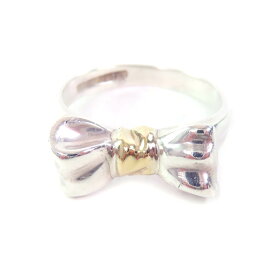 美品★TIFFANY&Co. ティファニー リボン リング・指輪 アクセサリー SV925 750 シルバー ゴールド 日本サイズ11号相当 重量4.0g レディース【中古】