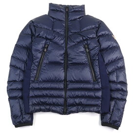 美品○MONCLER GRENOBLE モンクレール グルノーブル 19-20AW E20974192785 53071 CANMORE GIUBBOTTO ロゴワッペン付き ナイロン切替 スタンドカラー ダブルジップ ダウンジャケット ネイビー 3 正規品 メンズ【中古】