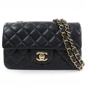 未使用品☆CHANEL シャネル A69900 ミニマトラッセ 20 ラムスキン ランダムシリアル チェーン ショルダーバッグ ブラック ゴールド金具 箱・保存袋付き フランス製 レディース【中古】