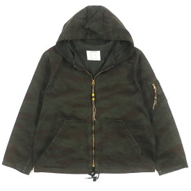 美品▼The REAL McCOY'S ザリアルマッコイズ 8405 TIGER CAMOUFLAGE PARKA コットン100% フード付き ジップアップ パーカー ミリタリージャケット カーキ ブラウン S-L 日本製 正規品 メンズ【中古】