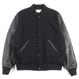 未使用品○CELINE セリーヌ 22AW 2V09M896C BOY DOLL TEDDY JACKET ボーイドール バックロゴ レザー切替 スタッズ テディジャケット ブラック 50 イタリア製 正規品 メンズ【中古】