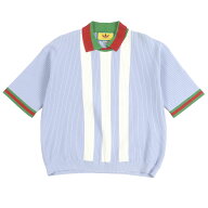 極美品□GUCCI adidas グッチ アディダス 700482 ウェブライン スリーストライプス 半袖 ニットポロシャ…