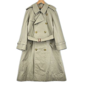 極美品▲Burberrys バーバリー ヴィンテージ コットン100％ 裏地ノバチェック ロング丈 トレンチコート カーキ 92-170 メンズ【中古】