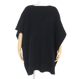 極美品○HERMES エルメス 4E2904D3 H rectangular cape poncho バージンウール100% H柄 ケーブル編み ケープ ポンチョ ブラック 34 イタリア製 レディース【中古】