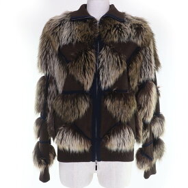 極美品☆CHANEL シャネル P39161W04638 カシミヤ100％ エコファー ZIP UP ニット ジャケット ブラウン系 36 イタリア製 レディース【中古】