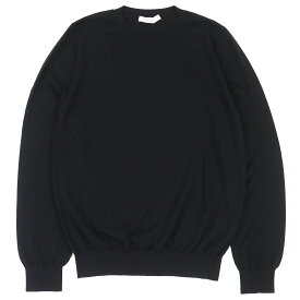 美品△VALENTINO ヴァレンティノ 4VDKC10C6LE ウール100％ ロングスリーブ ニット セーター 無地 ブラック M 正規品 メンズ シンプル◎【中古】